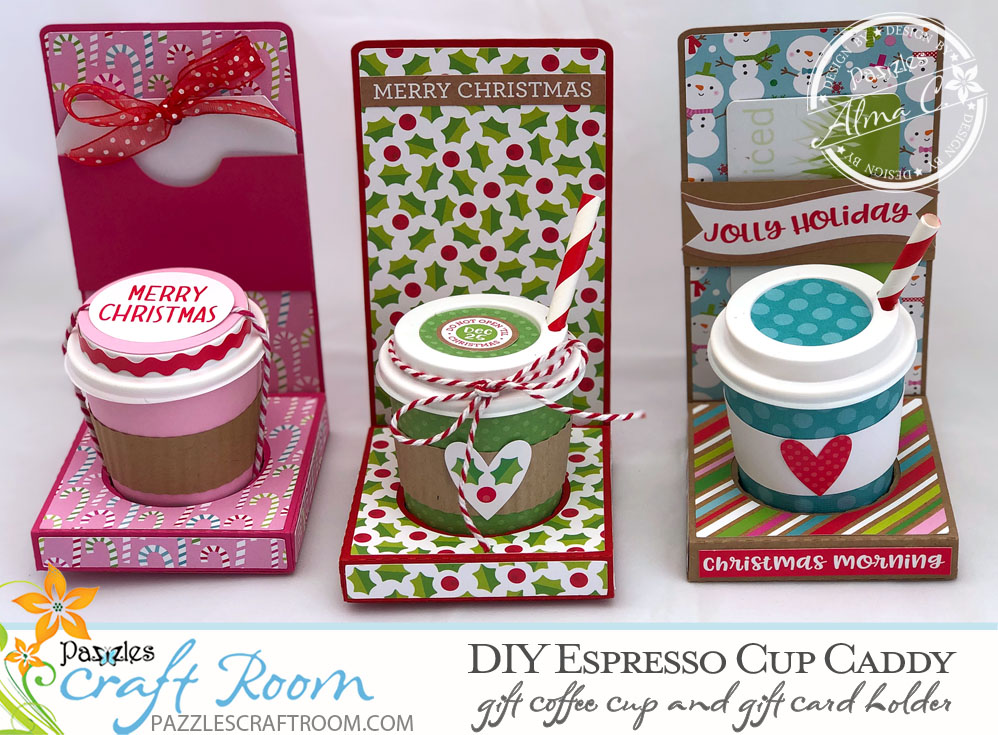 DIY Espresso Cup Caddy Gift with SVG download - Pazzles Craft Room