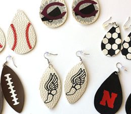 Leather Sport Earrings - DIY Earrings Made with Leather and HTV
