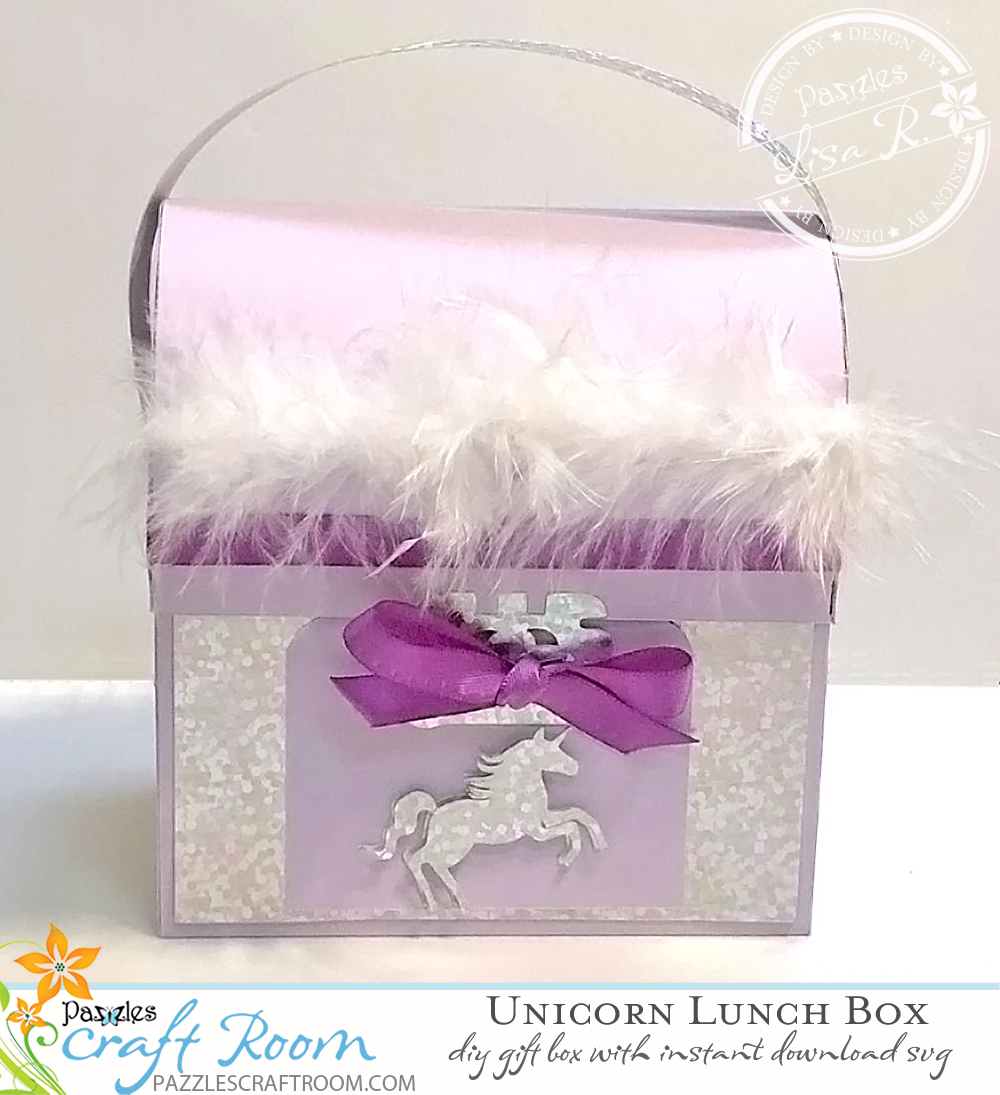 Pazzles DIY Unicorn Box in a Lunch Box Shape - Instant SVG Download